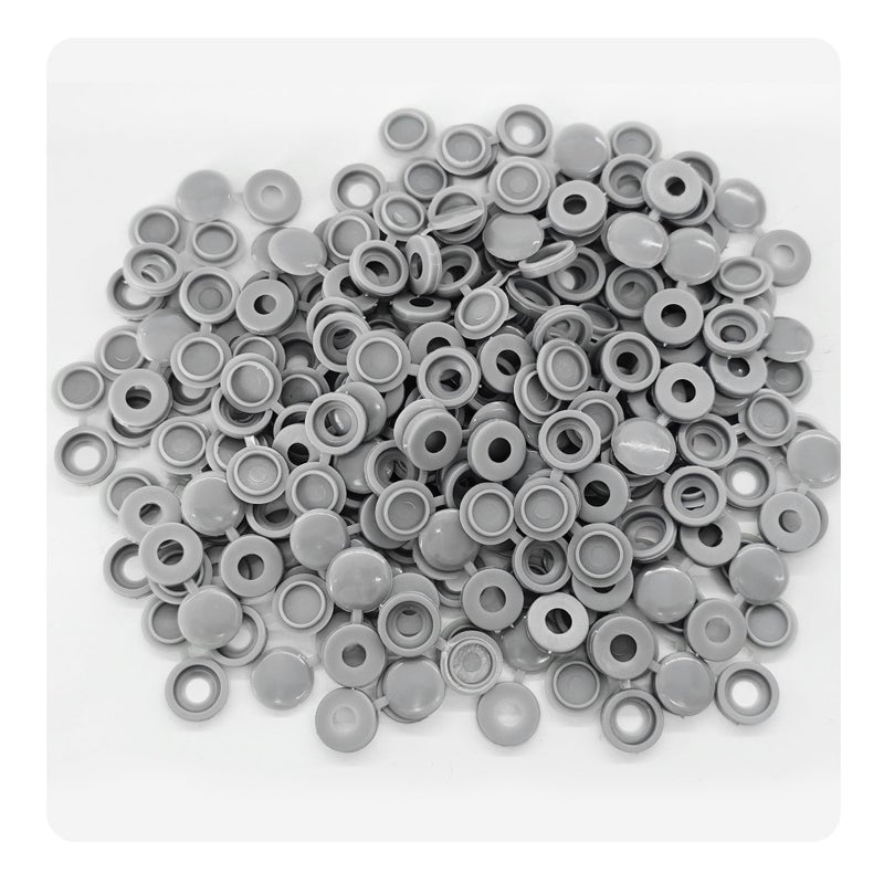 Runseaway 150Pcs Grey Plastic Screw Covers, Hinged Screw Cover Caps, Hinged Fold Over Caps Dust Washers Snap Flip Tops for Screw Protection - Image 3